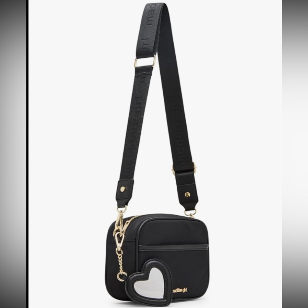 NWT MADDEN GIRL BLACK CHARLOTTE CAMERA STYLE CROSSBODY/SHOULDER BAG